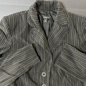 Vintage Bebe Black Pinstripe Blazer Coat Jacket Womens Size 10 Preppy USA Made